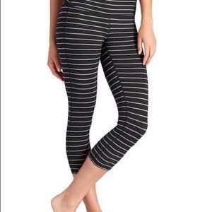 Athleta Chaturanga Gray & Black Striped Crops I Size Small